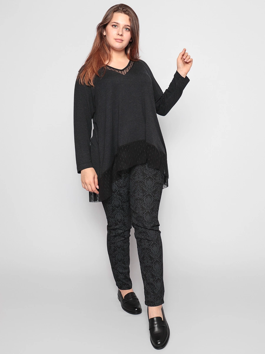 Пуловер с сетчатой отделкой